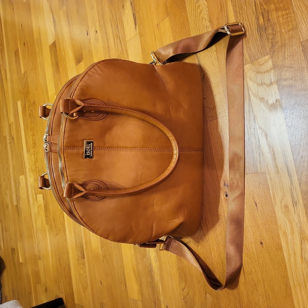 Isoniazid baby bag. Tan leather